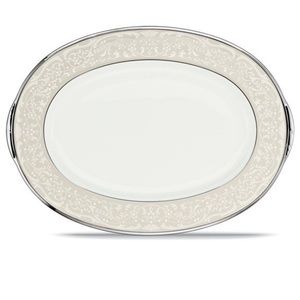 Noritake silver palace oval serving platter 14” and 16” NEW bone china